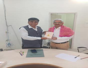 Meeting with Prof R.N Desi, Vice Chancellor Hemchandrachary Noth Gujarat University Patan